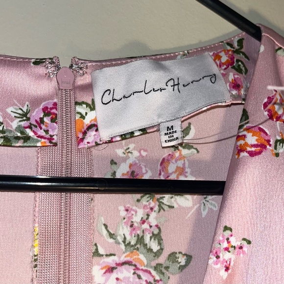 NWT Gorgeous Charles Henry Pink Wildflower Wrap Dress Hi/Low Dress Size M - Picture 5 of 7
